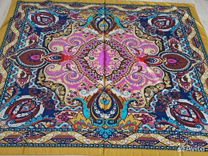 Платок Шаль Etro шелковый горчица