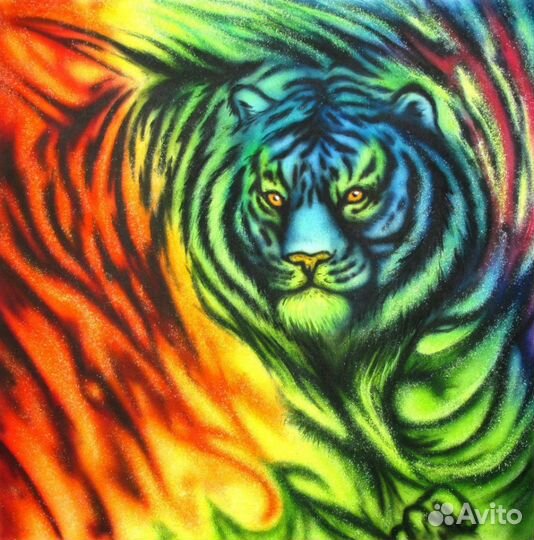 Картина флуоресцентными красками 75 х 75 см