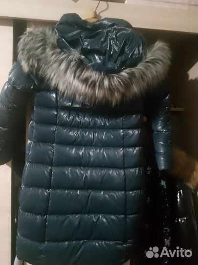 Пуховик для девочки 128 модех