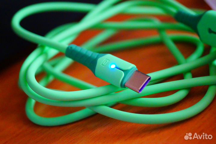 Кабель Type-C USB зеленый