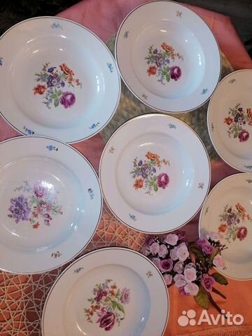 Столовые тарелки мейсонскиий букет СССР 24 см