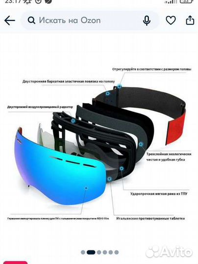 Горнолыжные очки