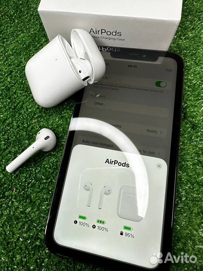 Airpods 2 (с гарантией, новые + чехол)