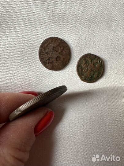 Три монеты медные 1733, 1870 царские