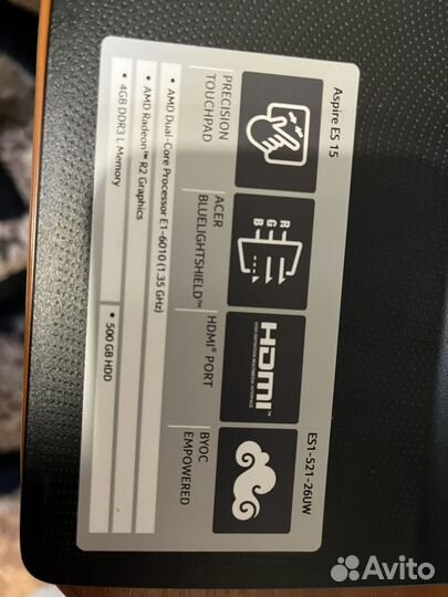 Ноутбук acer aspire es 15