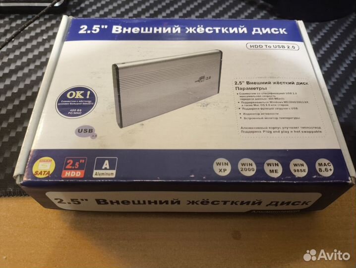 Кейсы для IDE HDD 3.5, 2.5, 1.8; SATA 2.5 usb 2.0