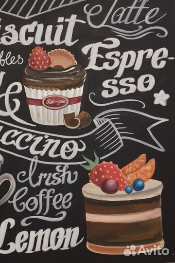 Роспись стен и меловых досок, интерьерные картины