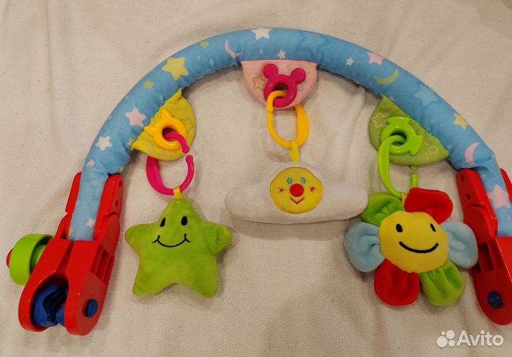 Развивающая дуга мобиль в коляску, погремушки