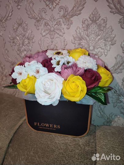 Букет из мыльных роз цветы
