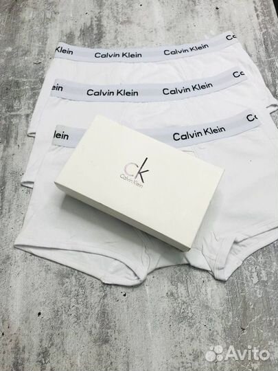 Белые трусы мужские calvin klein Lux хлопок