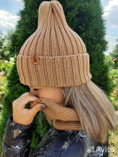 Комплект шапка и снуд