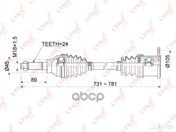 Привод в сборе зад прав CD1144 lynxauto