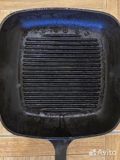 Сковорода Гриль gipfel, чугунная с ручкой, б/у