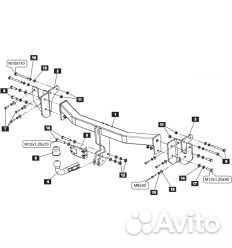 Фаркоп Mitsubishi Outlander 2012-2022 съемное креп