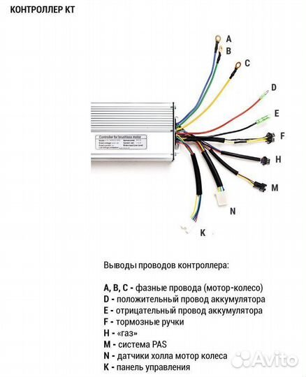 Контроллер для электровелосипеда кт 36-48 В 35 А