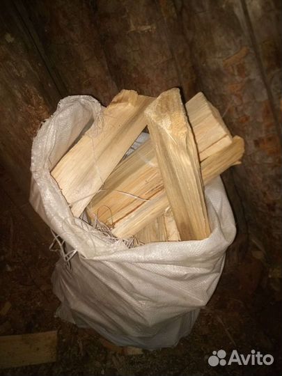 Дрова в мешках колотые сухие