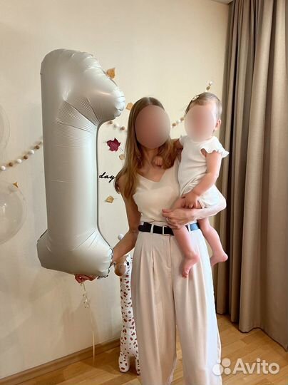 Фольгированный шар цифра с гелием