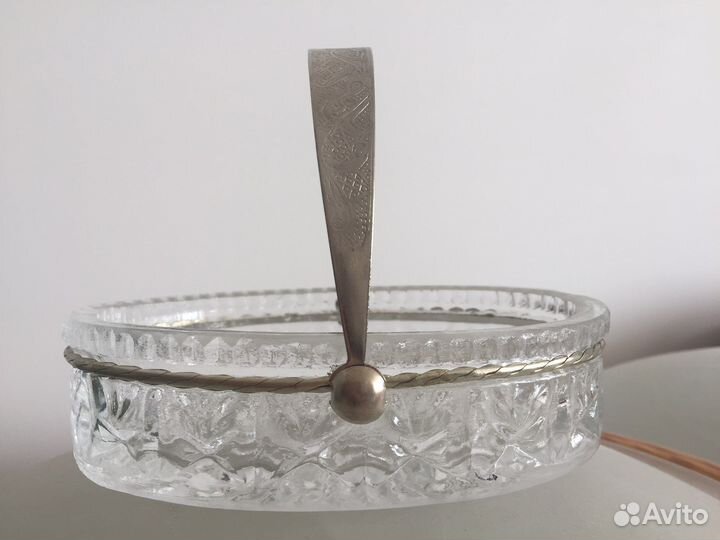 Конфетница хрусталь с мельхиором