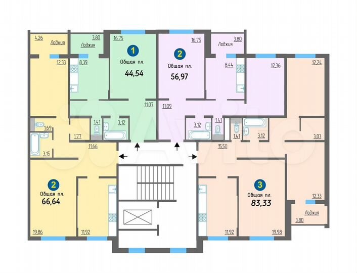 2-к. квартира, 62 м², 3/19 эт.
