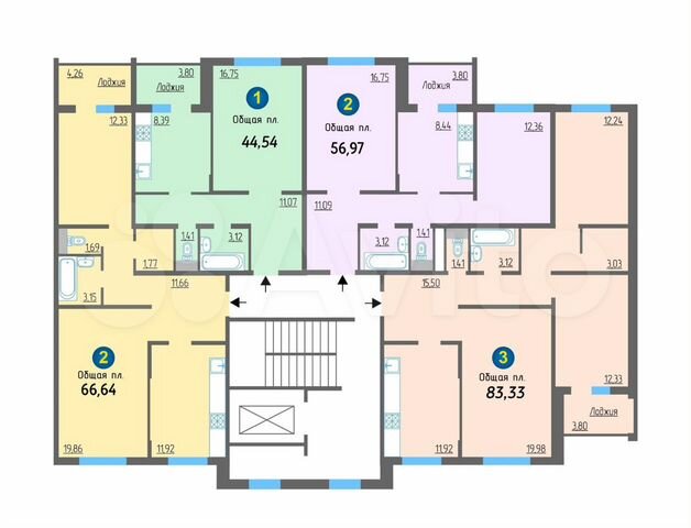 2-к. квартира, 62 м², 3/19 эт.