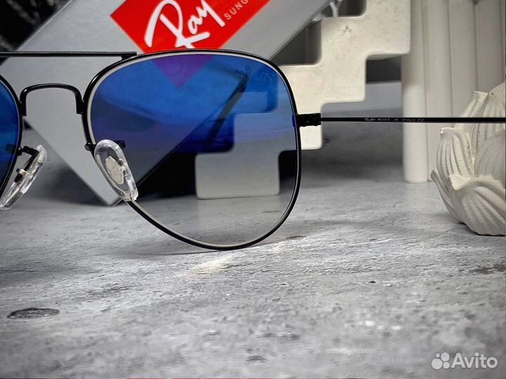 Очки Ray Ban Aviator серебристые