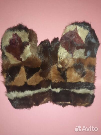 Варежки норковые женские
