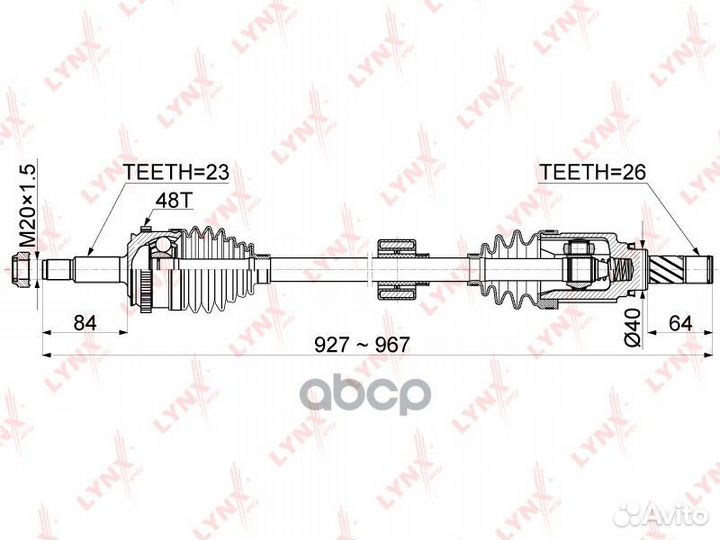 Привод в сборе перед прав CD1179A lynxauto