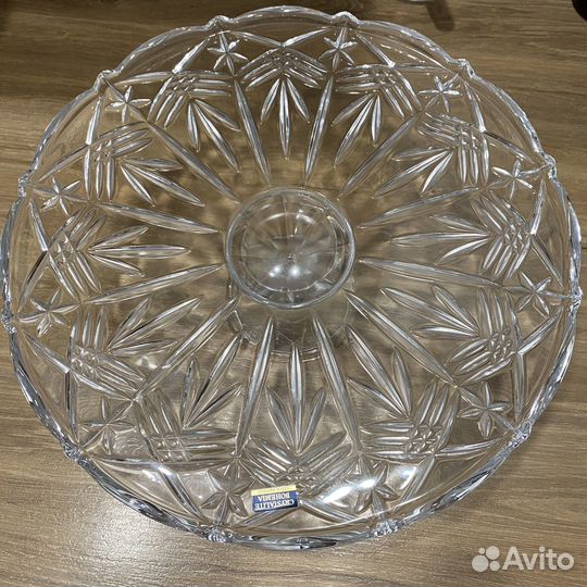 Тарелка для торта, хрустальная, Чешская р-ка