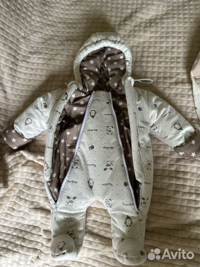 Зимний конверт на выписку + комбенизон и кокон