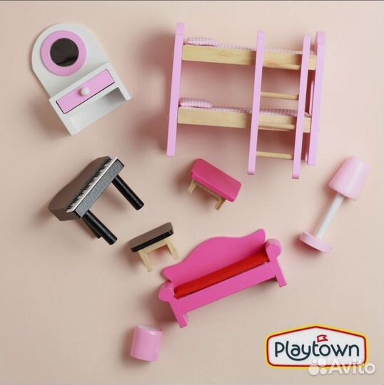 Кукольный домик с мебелью новый