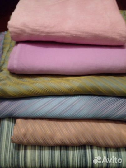 Отрезы ткани, нат. шелк, х/б, вельвет