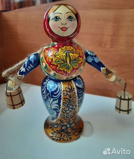 Кукла деревянная, интерьерная, расписная