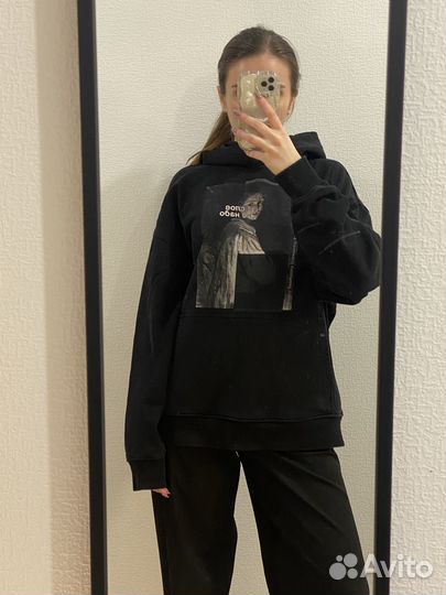 Худи черное оверсайз