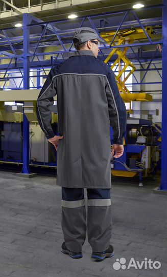 Халат куратор мужской серо-синий 56-58 рост 3