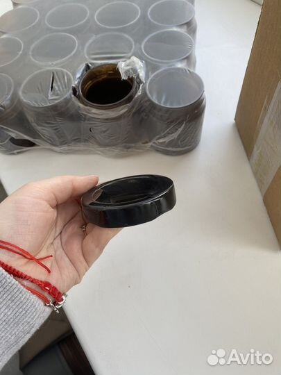 Банки для свечей 200 мл + черные крышки