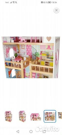 Кукольный домик для барби с мебелью