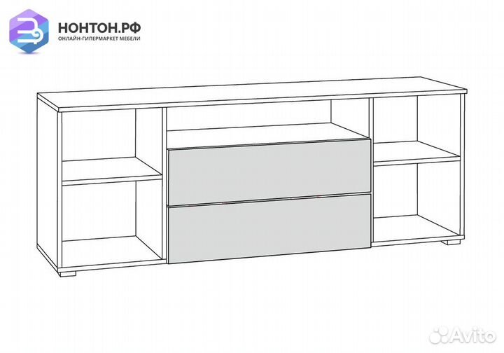 Тумба под тв Остин 16.47 белый шагрень / дуб крафт