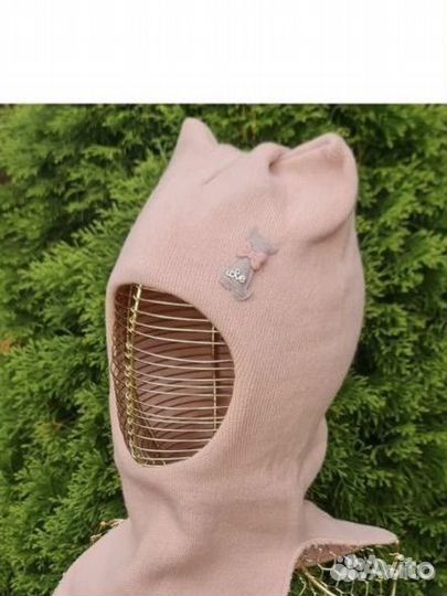 Шапка шлем демисезонная для девочки 50 52