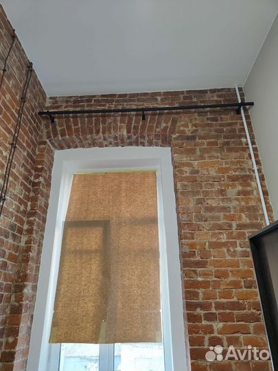 Карниз для штор черный металлический однорядный