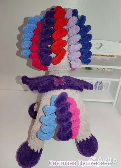 Вязаная Мягкая игрушка единорог