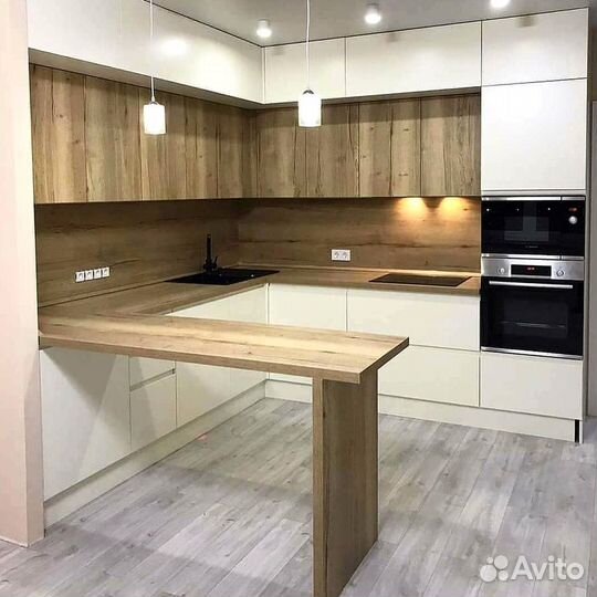 Угловой кухонный гарнитур современный