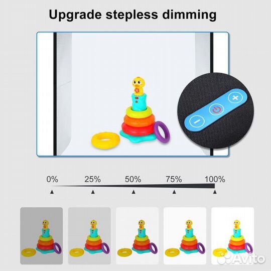 Фотобокс 25х25 см. с подсветкой, 12 фонов + сумка