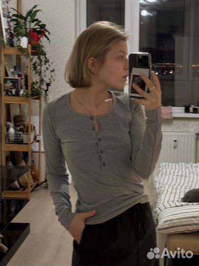 Лонгслив серый s