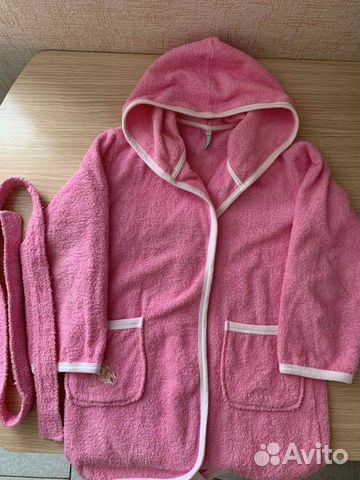 Махровый халат для девочки р.110