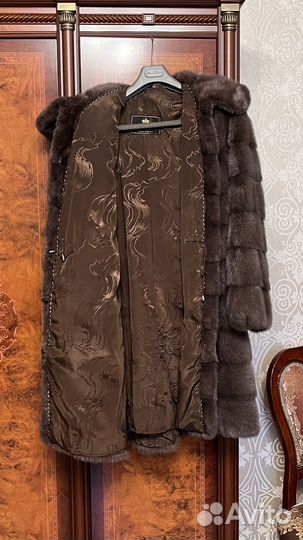 Шуба норковая с капюшоном