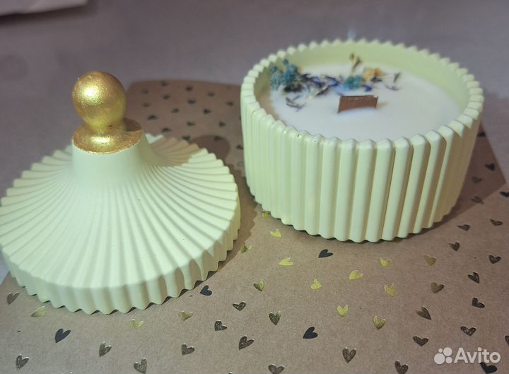 Свеча шкатулка натуральная ручная работа