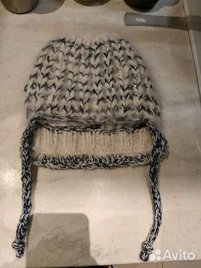 Шапка и манишка с добавлением собачей шерсти