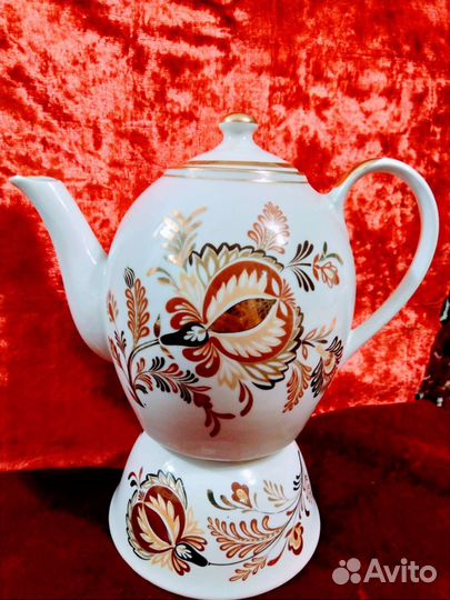 Новый редкий чайный сервиз, СССР, бульотка-фонтан