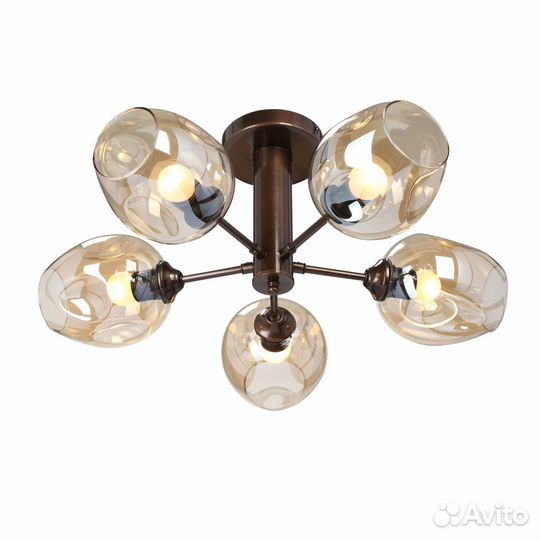 Люстра металл и стекло в спальню