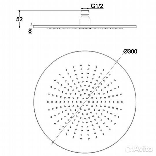 Верхний душ Whitecross Y gunmetal Y1300GM Оружейная сталь
